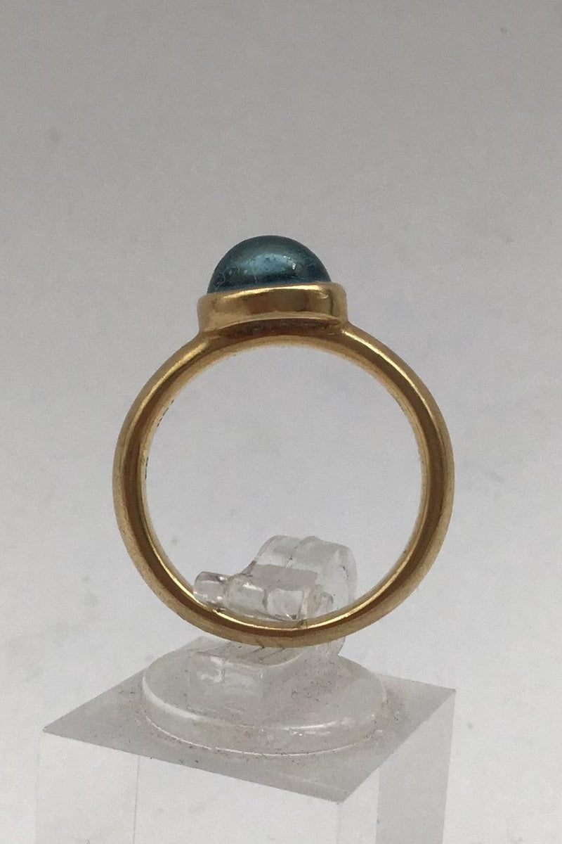 Georg Jensen 18K Guld Ring David Chu Moonrise Blå Topaz - Danam Antik