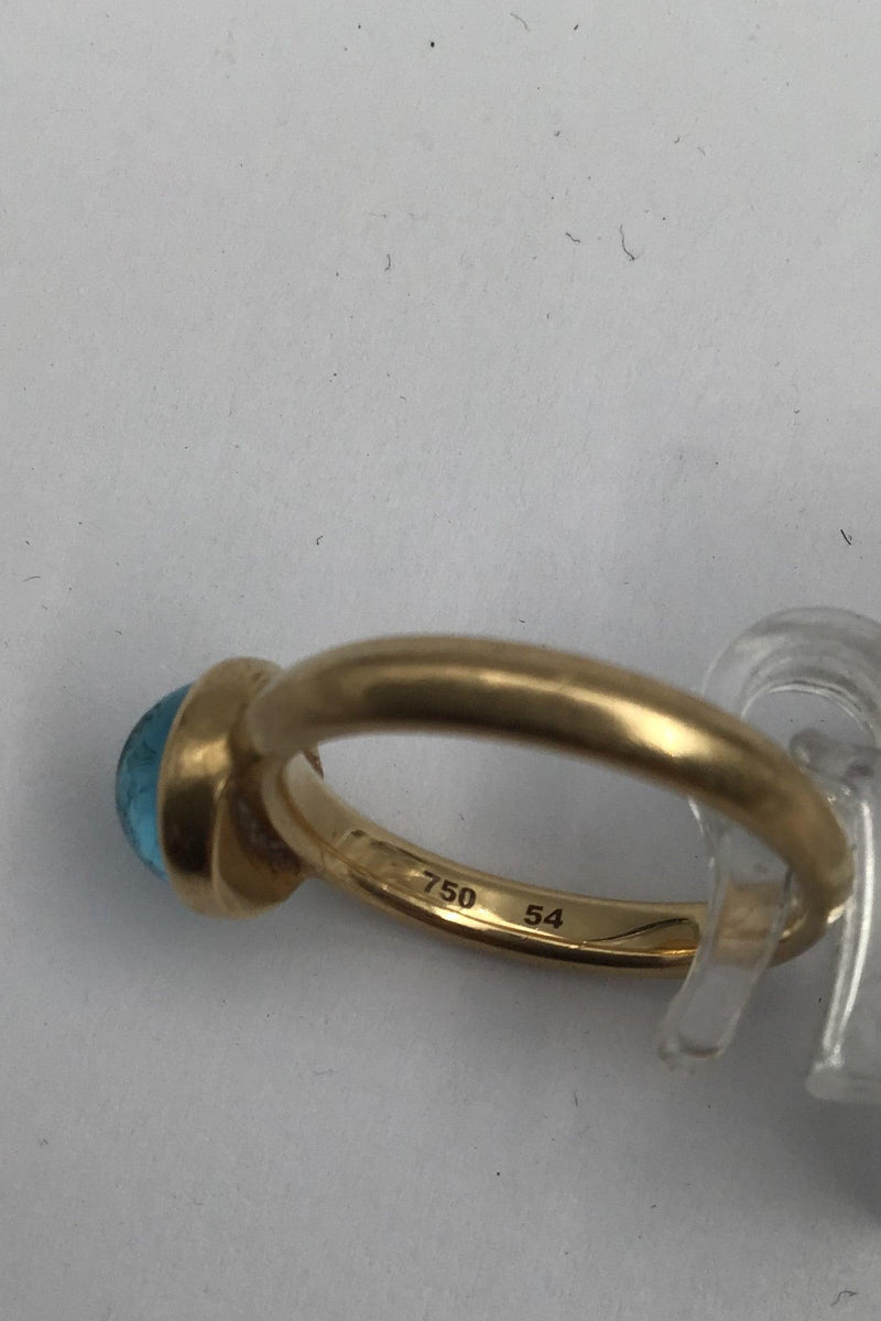 Georg Jensen 18K Guld Ring David Chu Moonrise Blå Topaz - Danam Antik