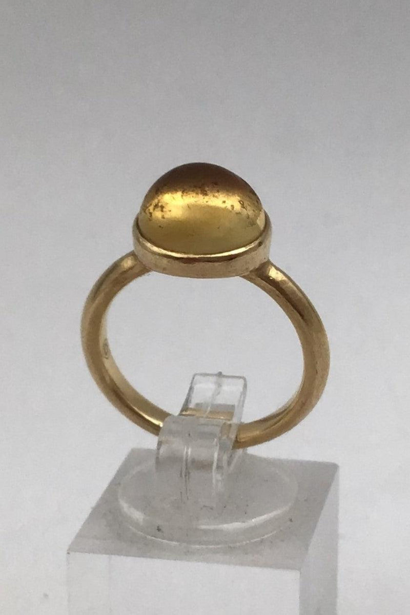 Georg Jensen 18K Guld Ring David Chu Moonrise Citrin - Danam Antik