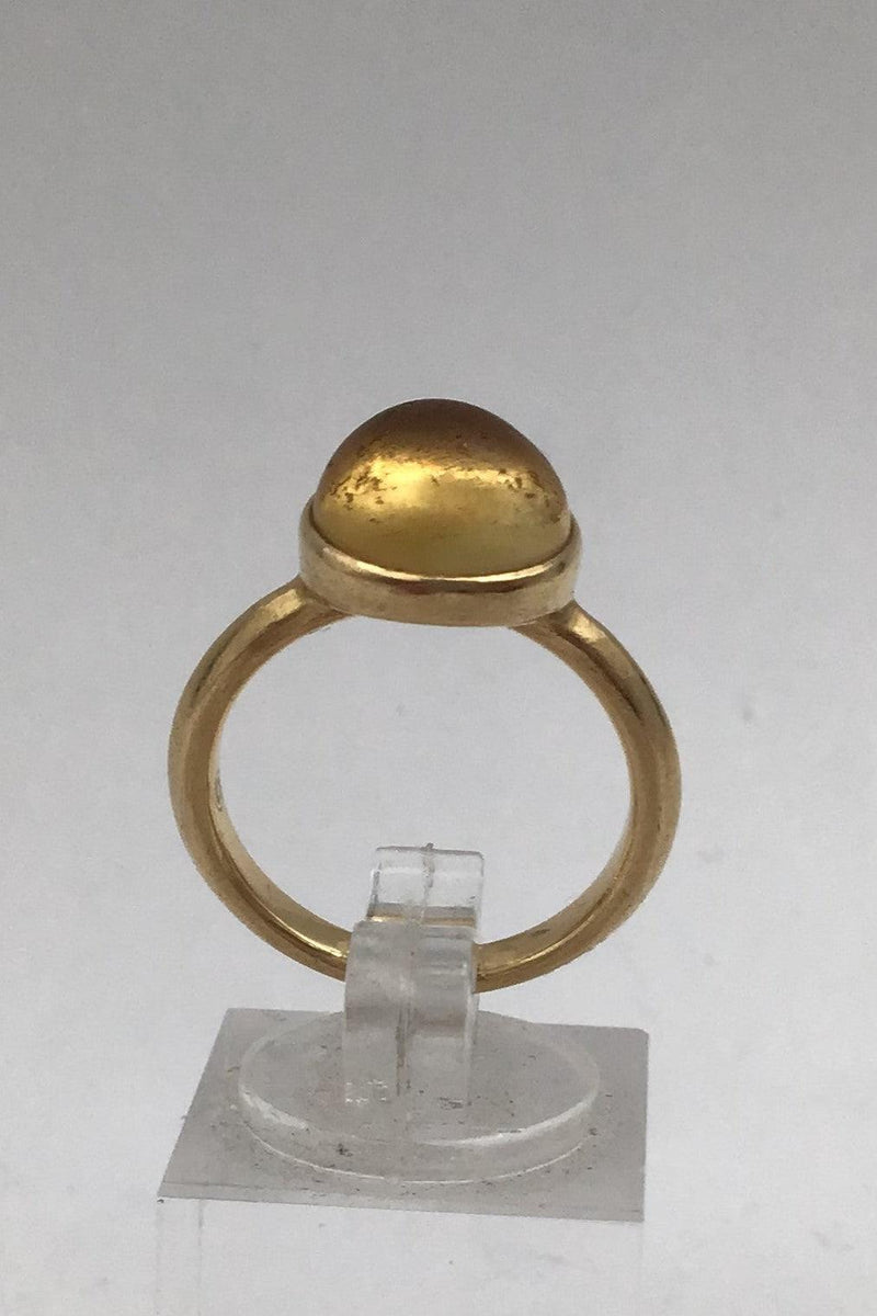 Georg Jensen 18K Guld Ring David Chu Moonrise Citrin - Danam Antik