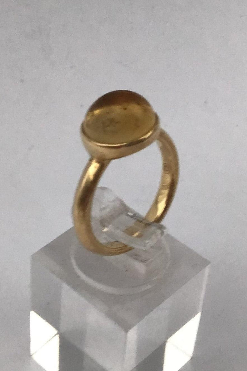 Georg Jensen 18K Guld Ring David Chu Moonrise Citrin - Danam Antik