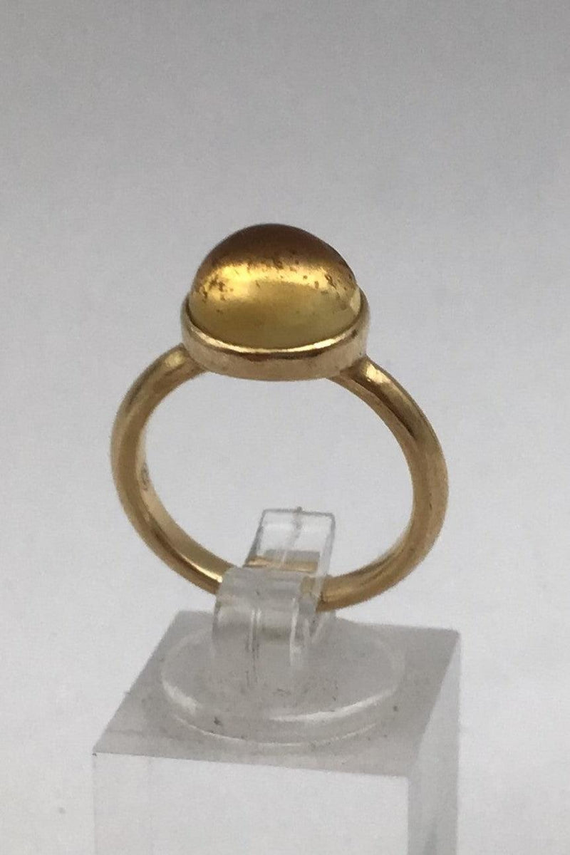 Georg Jensen 18K Guld Ring David Chu Moonrise Citrin - Danam Antik