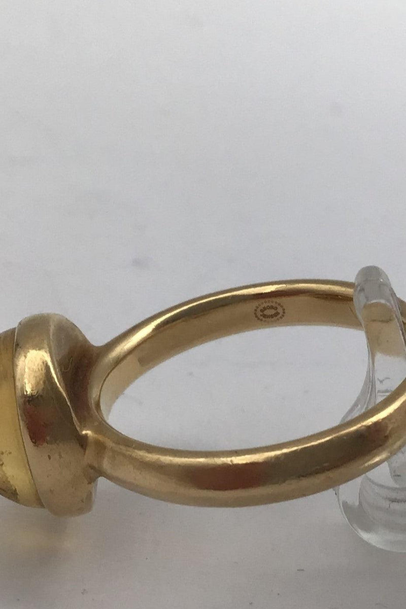 Georg Jensen 18K Guld Ring David Chu Moonrise Citrin - Danam Antik