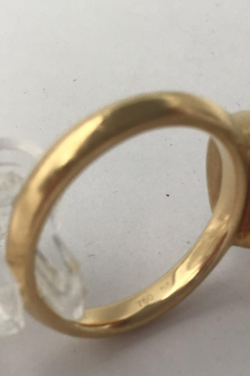 Georg Jensen 18K Guld Ring David Chu Moonrise Citrin - Danam Antik