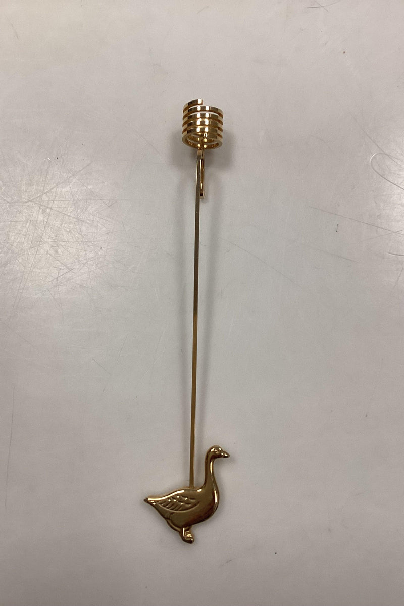 Georg Jensen Golden Christmas Lyseholder - Gås 1998 - Danam Antik