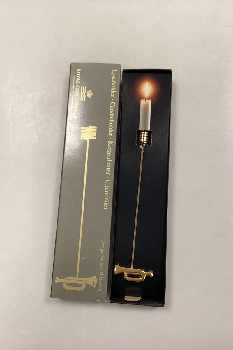 Georg Jensen Golden Christmas Lyseholder - Trompet 1991 - Danam Antik