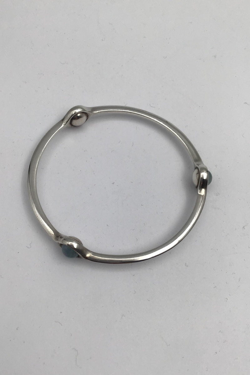 Georg Jensen Sterling Sølv Armring No. 473 Sphere Aquamarin - Danam Antik