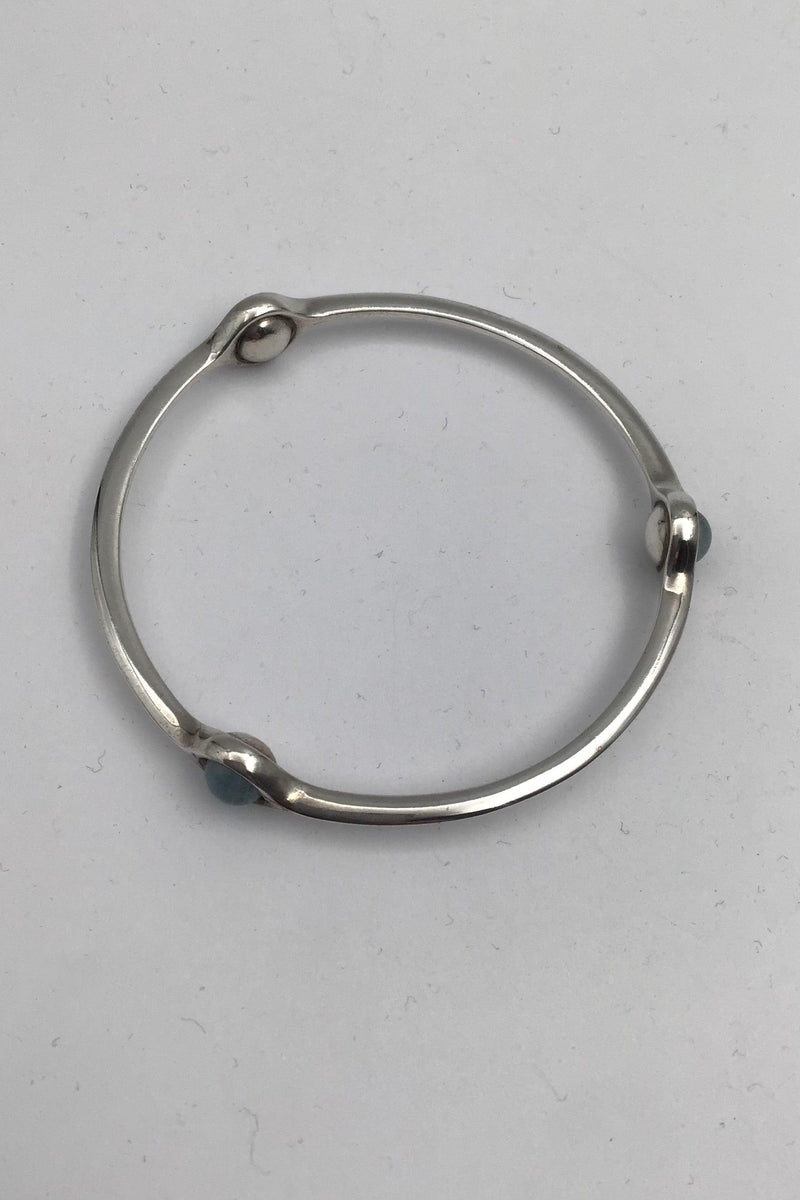 Georg Jensen Sterling Sølv Armring No. 473 Sphere Aquamarin - Danam Antik