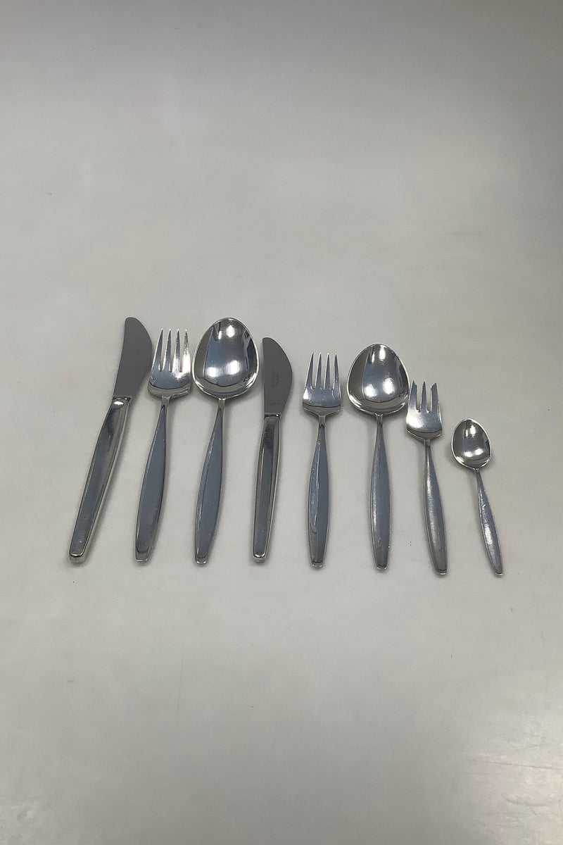 Georg Jensen Sterling Sølv Cypres Bestik Sæt af 96 dele til 12 pers - Danam Antik