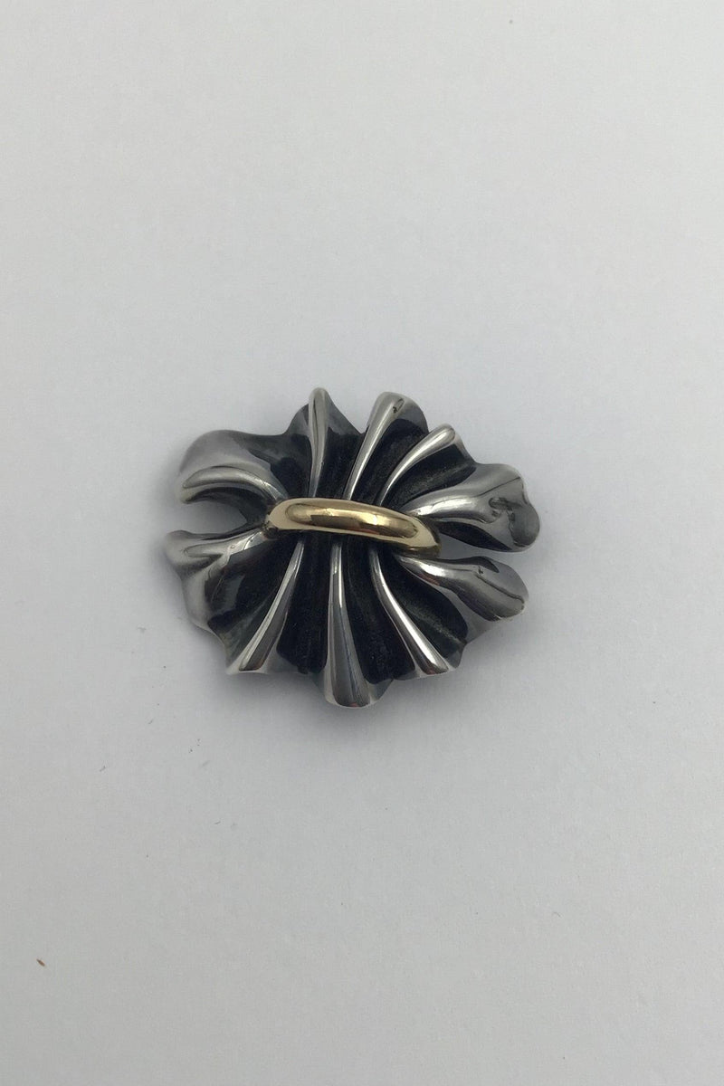 Georg Jensen Sterling Sølv / Guld Broche No 400 Lene Munthe - Danam Antik