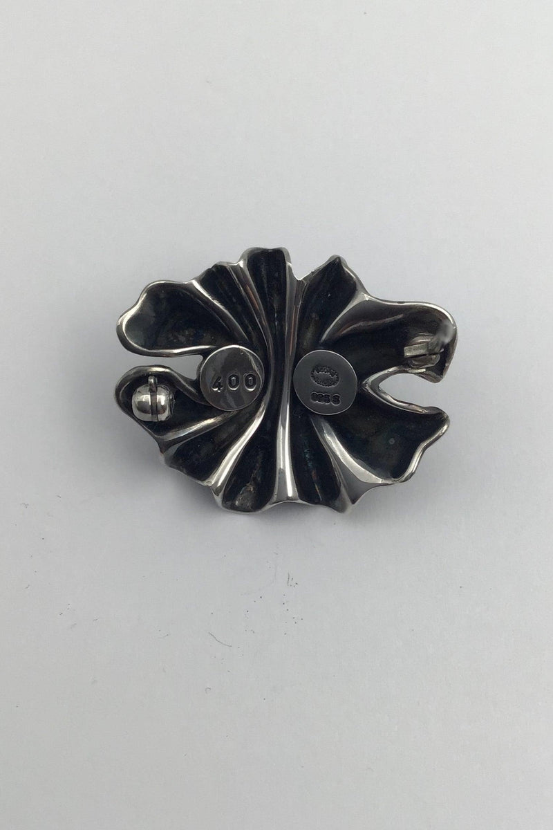 Georg Jensen Sterling Sølv / Guld Broche No 400 Lene Munthe - Danam Antik