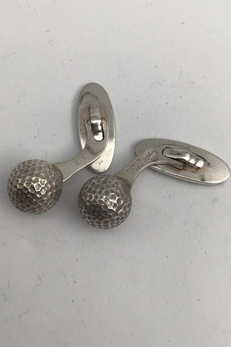 Georg Jensen Sterling Sølv Manchetknapper No. 132 (Golf-bold) - Danam Antik