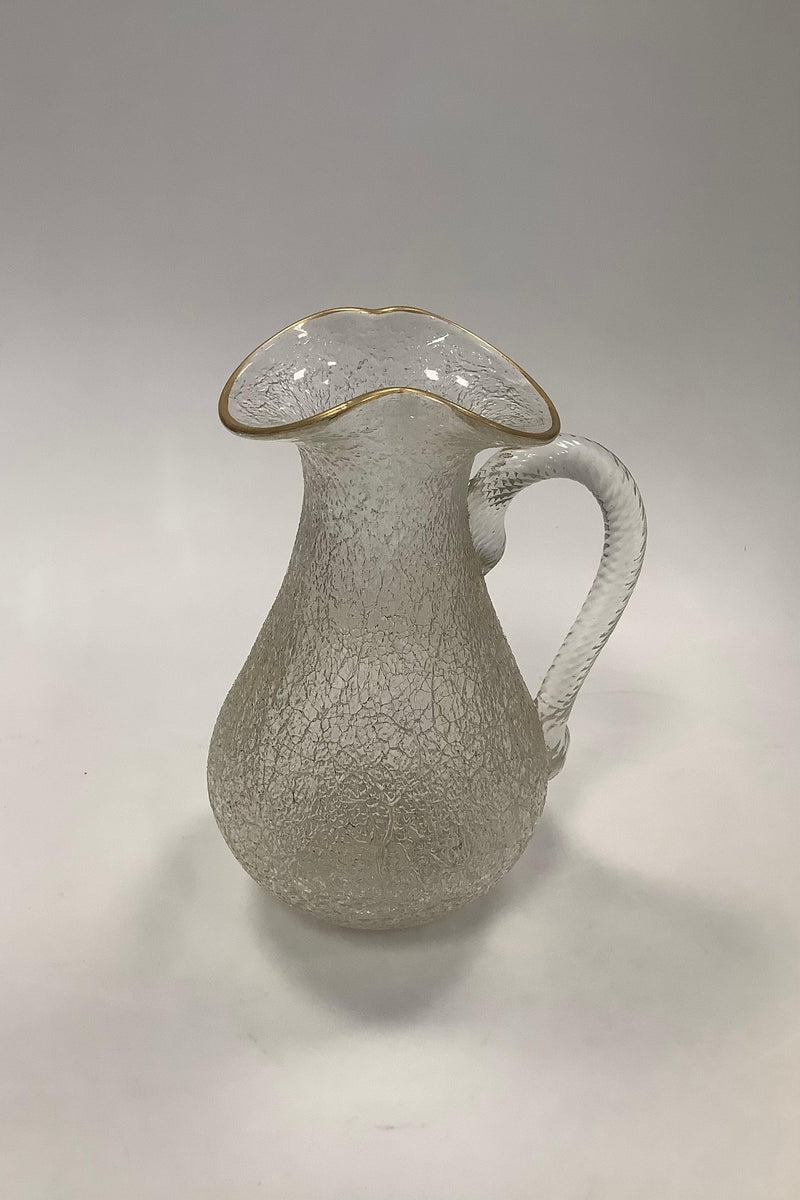 Holmegaard / Kastrup Glas Vandkande i isglas med let forgyldning - Danam Antik