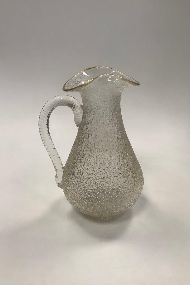 Holmegaard / Kastrup Glas Vandkande i isglas med let forgyldning - Danam Antik