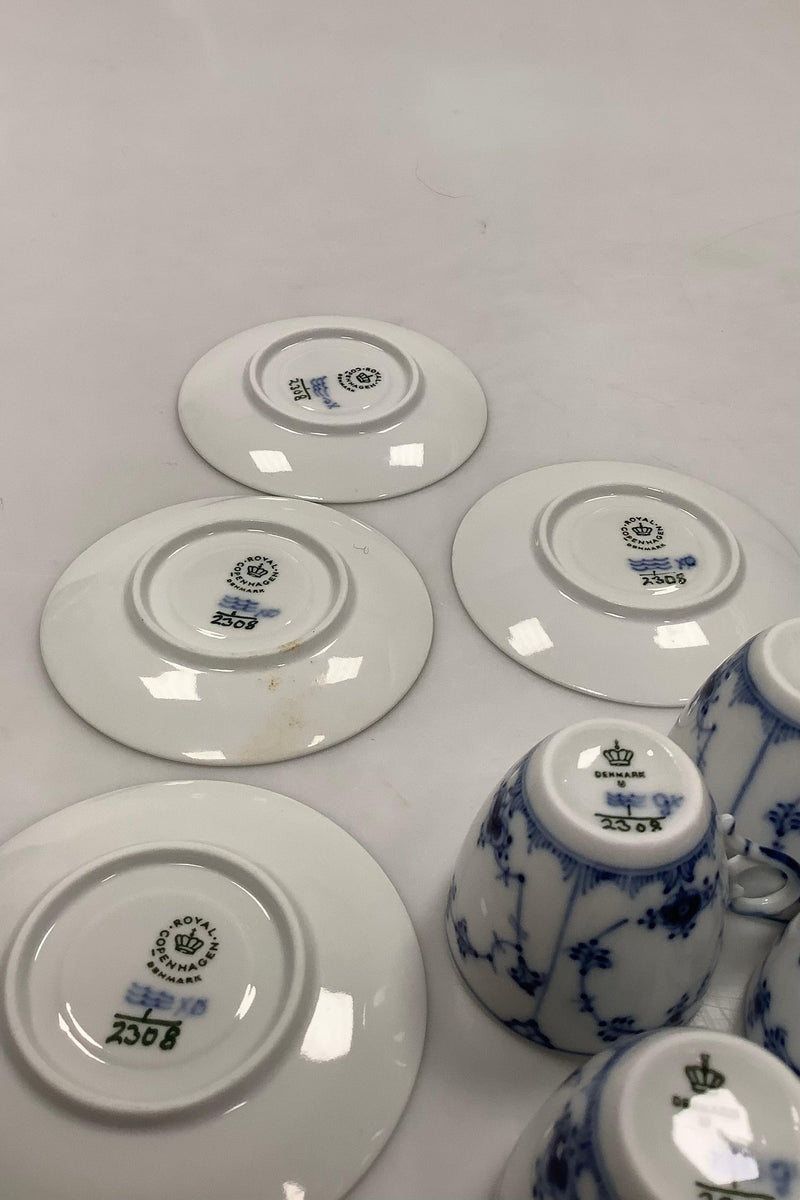 Royal Copenhagen Musselmalet Riflet Dukke Kaffesæt No 2304, 2305, 2306 og 2308 - Danam Antik