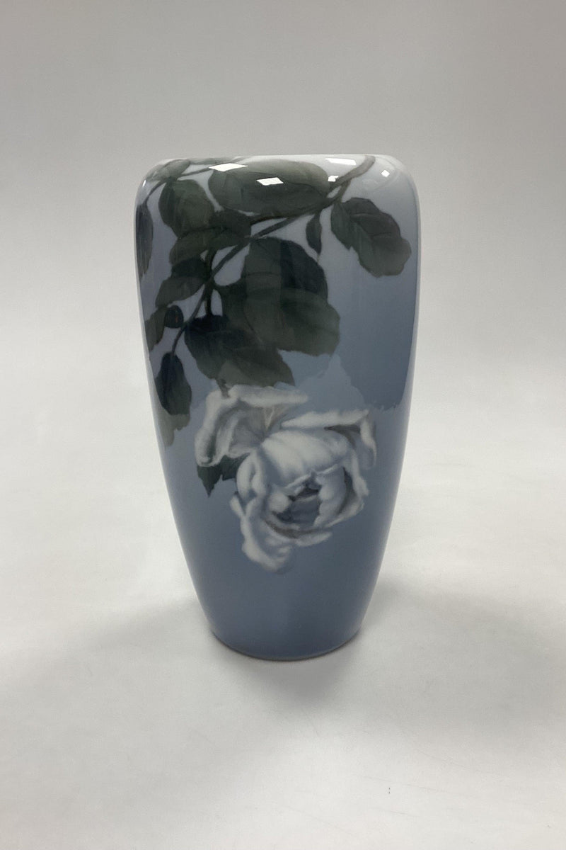Royal Copenhagen Vase - Hvid Rose No. 1092/1049 - Danam Antik