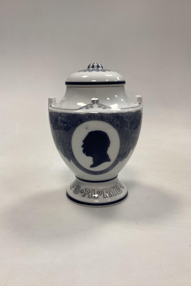 Royal Copenhagen Vase med låg 8.April 1818-1918 - Danam Antik