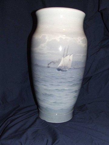 Royal Copenhagen Unika Vase med Skib af Christian Benjamin Olsen fra 1922 - Danam Antik