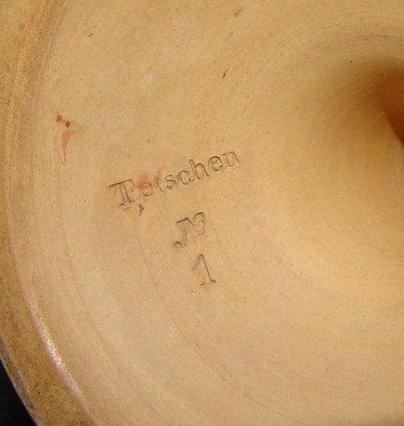 Tetschen Terracotta vase med jagt scener No 1 - Danam Antik