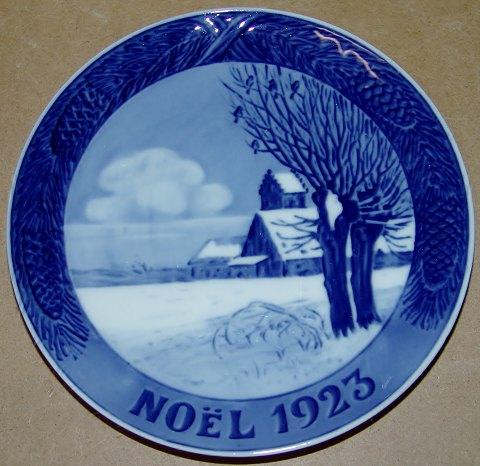 Royal Copenhagen Juleplatte fra 1923 med Fransk indskription "Noel" - Danam Antik