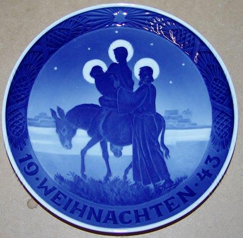 Royal Copenhagen Juleplatte fra 1943 med Tysk indskription "Weihnachten" - Danam Antik