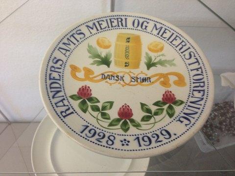 Aluminia Smør Platte "Randers Amts Mejeri og Mejeristforeing 1928-1929 - Danam Antik