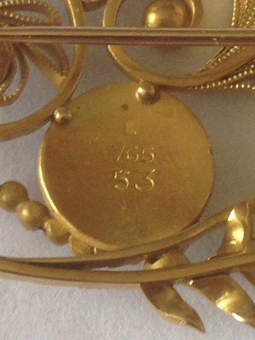 Georg Jensen 18K guld Broche No 53 fra 1933-1944 - Danam Antik