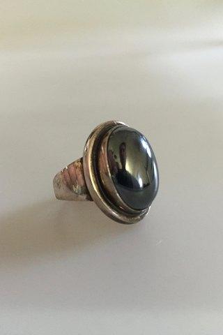 Georg Jensen Sterling Sølv Ring No 46A med Hæmatit Sten - Danam Antik