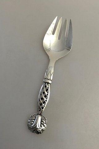 Georg Jensen Sterling Sølv Ornamental Serveringsgaffel No 83 - Danam Antik