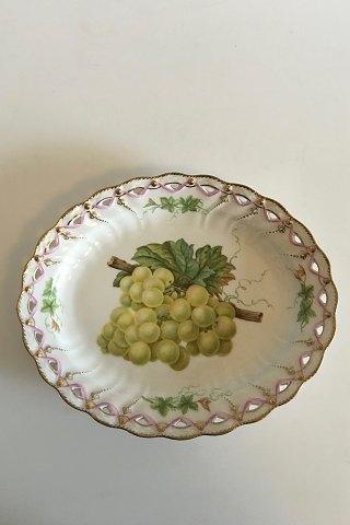 Royal Copenhagen Saksisk Blomst Frugt. Ovalt Fad - Danam Antik