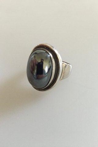 Georg Jensen Sterling Sølv Ring No 46A med Hæmatit Sten - Danam Antik