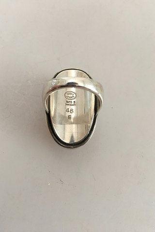 Georg Jensen Sterling Sølv Ring No 46E prydet med Hæmatit - Danam Antik