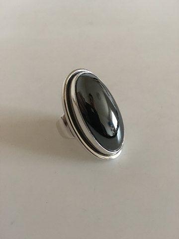 Georg Jensen Sterling Sølv Ring No 46E med Hæmatit Sten - Danam Antik