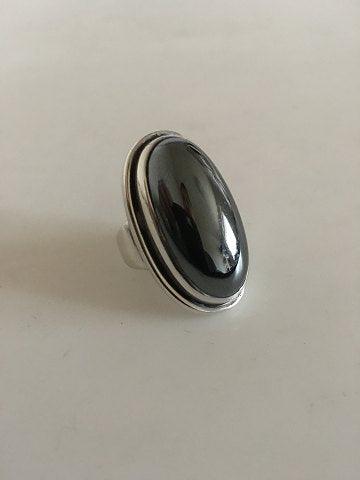 Georg Jensen Sterling Sølv Ring No 46E med Hæmatit - Danam Antik