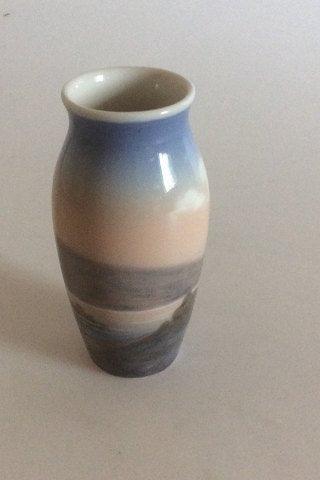 Dahl Jensen Porcelæns Vase med hus og sø motiv No 36 - Danam Antik