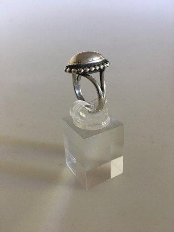 Georg Jensen Sterling Sølv Ring No 9 med Sølvsten - Danam Antik