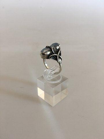 Georg Jensen Sterling Sølv Ring med Månesten No 48 - Danam Antik