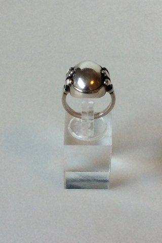 Georg Jensen Sterling Sølv Ring med sølv sten No 51 - Danam Antik