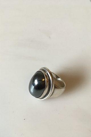 Georg Jensen Sterling Sølv Ring No 46A med Hæmatit Sten - Danam Antik