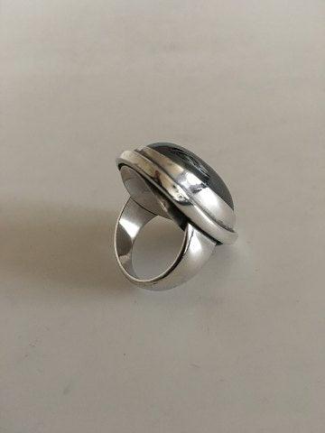 Georg Jensen Sterling Sølv Ring No 46E med Hæmatit Sten - Danam Antik