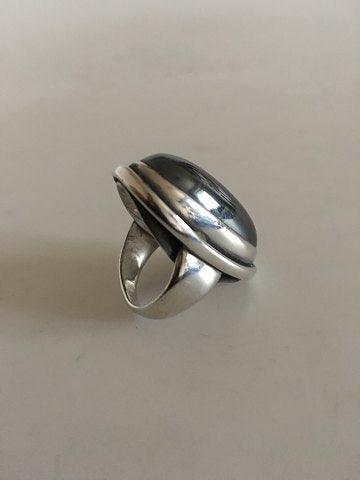 Georg Jensen Sterling Sølv Ring No 46E med Hæmatit - Danam Antik