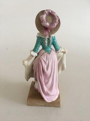 Royal Copenhagen Overglasur Figurine af Bondepige i Rokoko Stil - Danam Antik