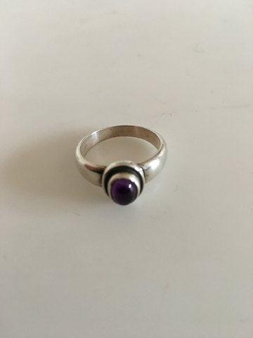 Georg Jensen Sterling Sølv Ring Nr. 46C med Amethyst. - Danam Antik