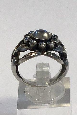 Georg Jensen Sterling Sølv Ring No 10 Månesten - Danam Antik