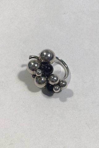 Georg Jensen Sterling Sølv Ring Moonlight Grapes Onyx, Stor - Danam Antik