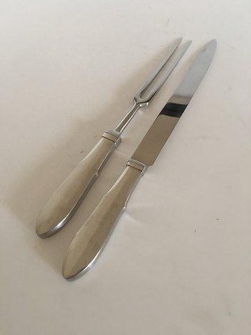 Georg Jensen Stainless Mat "Mitra" Forskærer Kniv og Gaffel Sæt - Danam Antik