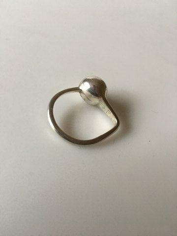 Georg Jensen Sterling Sølv Ring No 341 med Forgyldt Stykke - Danam Antik