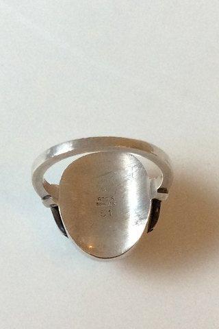 Georg Jensen Sterling Sølv Ring med sølv sten No 51 - Danam Antik