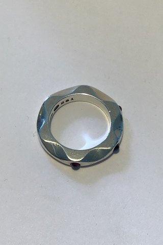 Georg Jensen Sterling Sølv Mirror Ring No 261 Ametyst - Danam Antik