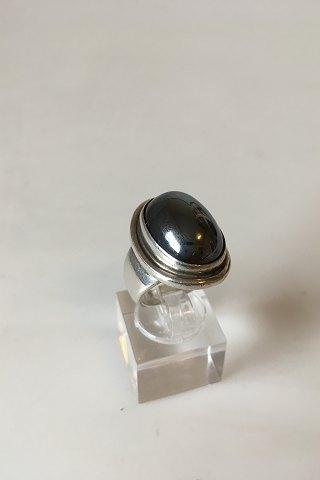 Georg Jensen Sterling Sølv Ring No 46A med Hæmatit Sten - Danam Antik